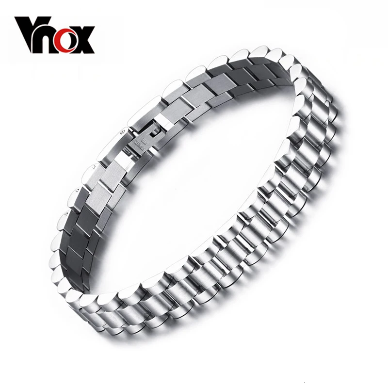 Vnox Винтаж Нержавеющая сталь браслет ремешок Дизайн Для мужчин серебряные украшения-цвет золото-Цвет