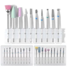 10 шт./компл. и сверлами для ногтей комплект электрической дрели прибор для маникюра, педикюра аксессуары лак для ногтей шлифовальная насадка для ногтей для удаления инструмент