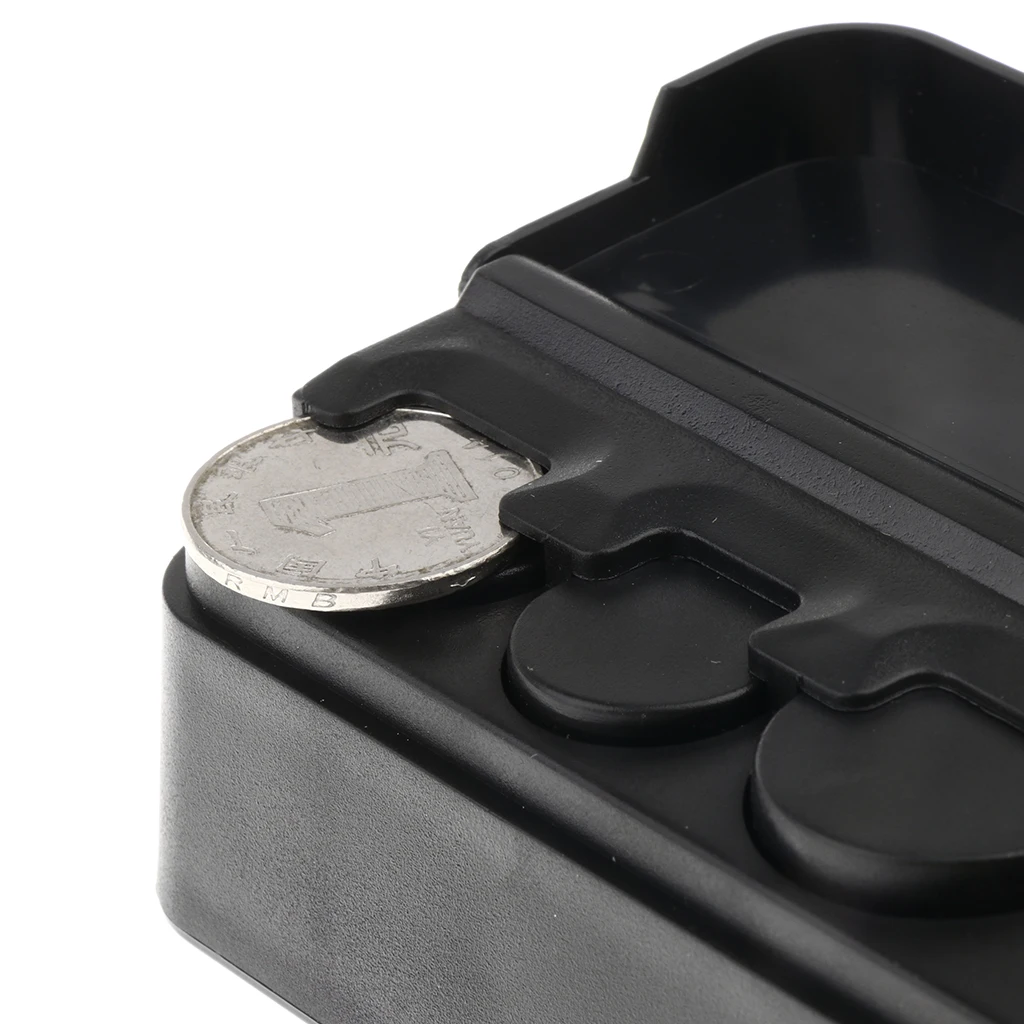 Black Auto Car Storage Coin Money Holder Change Organizer Travel Piggy Bank