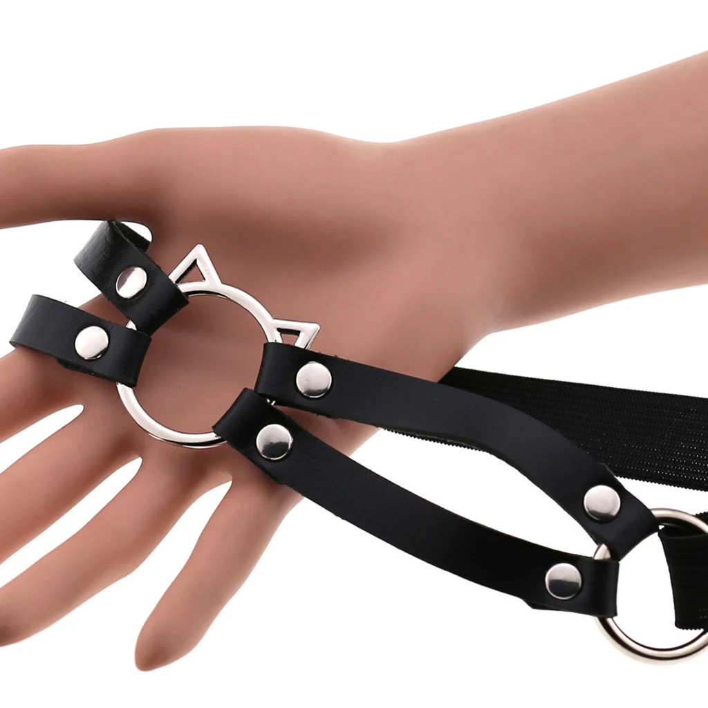 Ladies Gothic PU Leather Elastic Garter Belt Thigh Ring Dancer Clubwear Punk