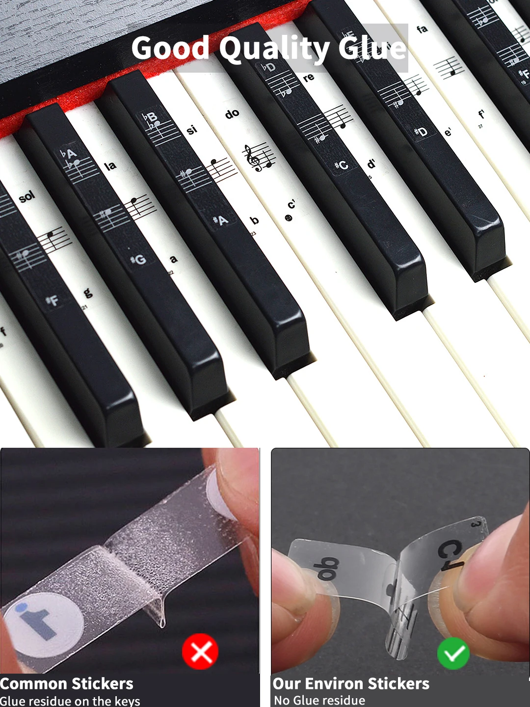 Music Notes for Piano Stickers Keyboard Accessories Instruments Parts Protection 61 Keys - AliExpress