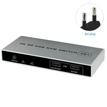 

Displayport Dual Port 1 Out Plug And Play Controller Mouse Support Connection HDMI USB Stable Computer VGA KVM Switch 4K 60Hz
