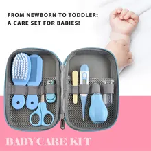 Детский Медицинский Набор из 8 предметов, Детский термометр для ухода за ногтями, средство для чистки носа, безопасные инструменты, Набор щеток для ухода за новорожденными