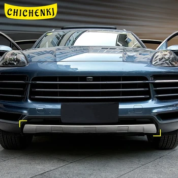 

Car Accessories Stainless Front Rear Fender Bumper Pad Cover Trim Frame Sticker Decoration for Porsche Cayenne 2018 2019 2020