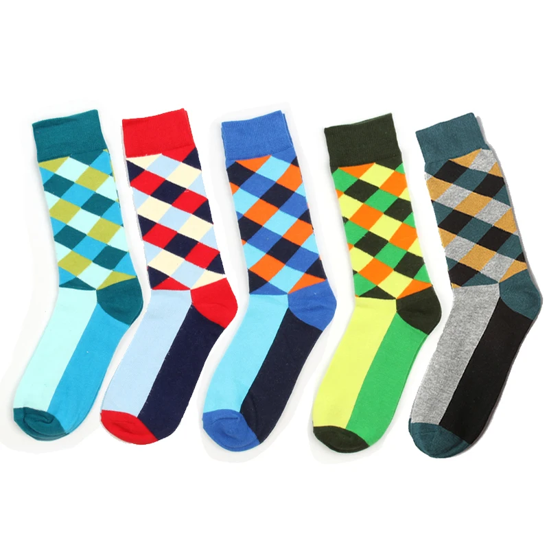 5 пар забавных мужских носков разноцветные Мультяшные животные Классические носки в полоску осенне-зимние теплые носки с принтом, модные мужские хлопковые носки - Цвет: Style 3