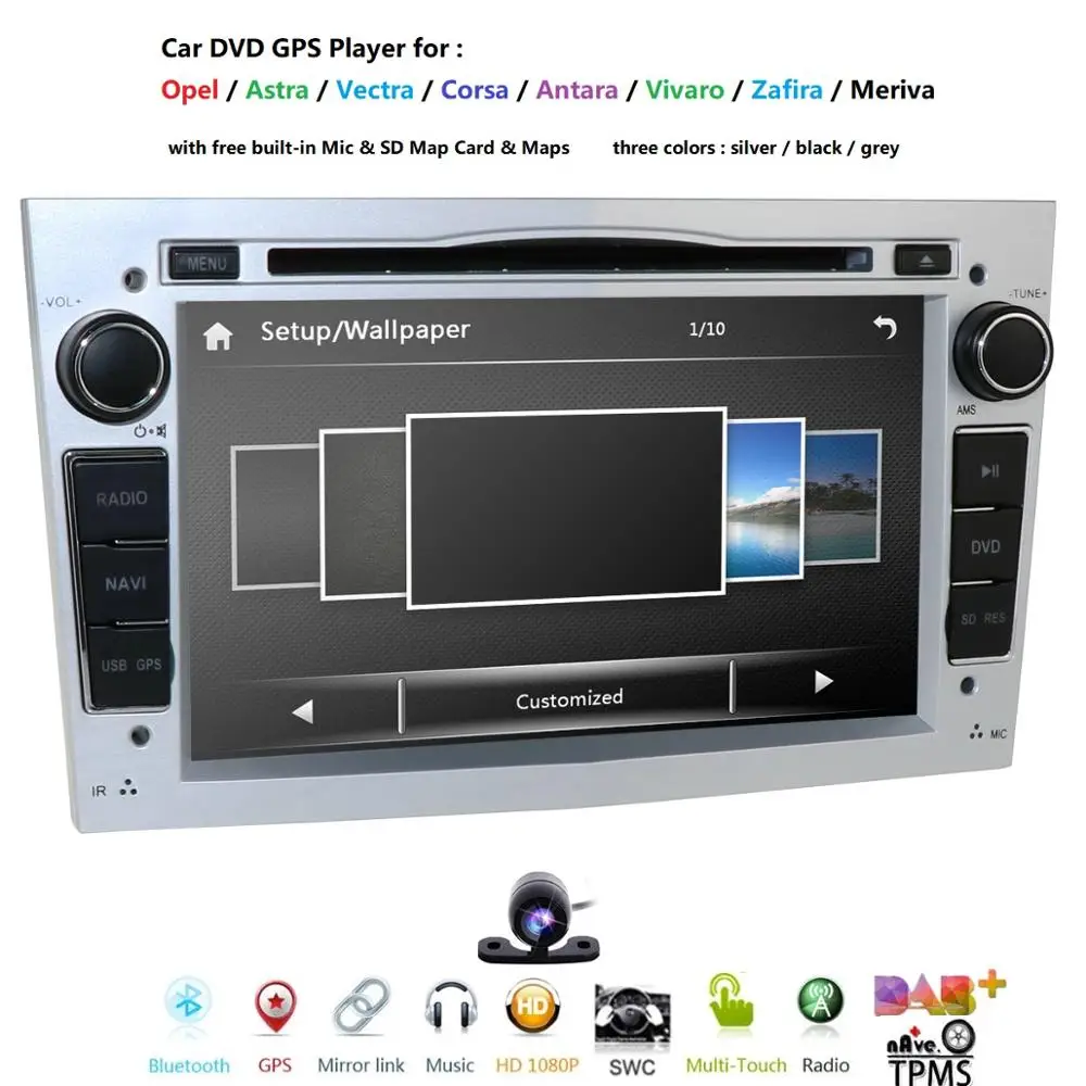 Автомагнитола 2DIN мультимедийный стерео плеер с DVD GPS для Vauxhall Opel Astra H G J Vectra Antara Zafira