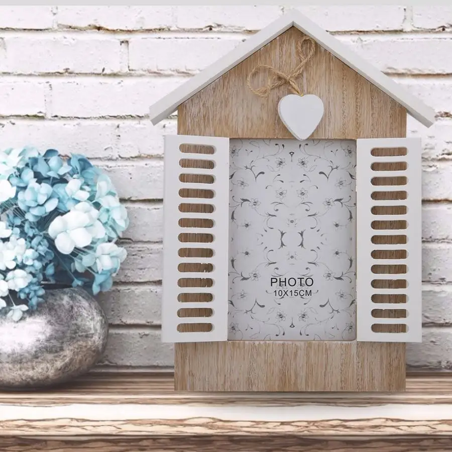 

European Style Vintage House-shaped Photo Frame Home Desk Decor Ornament Photograph Props Photo Frame Wholesale