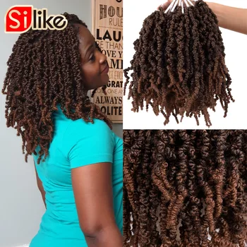 

Short Bomb Spring Twist Synthetic Crochet Hair Extensions 10 inch Fluffy Pre-twisted Passion Twist Braiding Hair Bulk