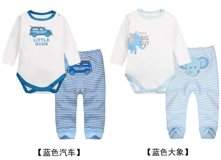 

New Style Spring And Summer Infants Long-sleeved Triangle Romper Shoulder Button Clothes Set Baby Cotton Underwear Crawling Clot