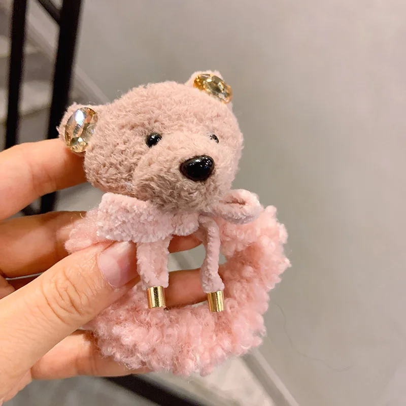 36 шт./лот DIY простой мульти плюшевый маленький медведь голова резинка эластичность кукла конский хвост резинки для волос инструмент для укладки аксессуар HA1668