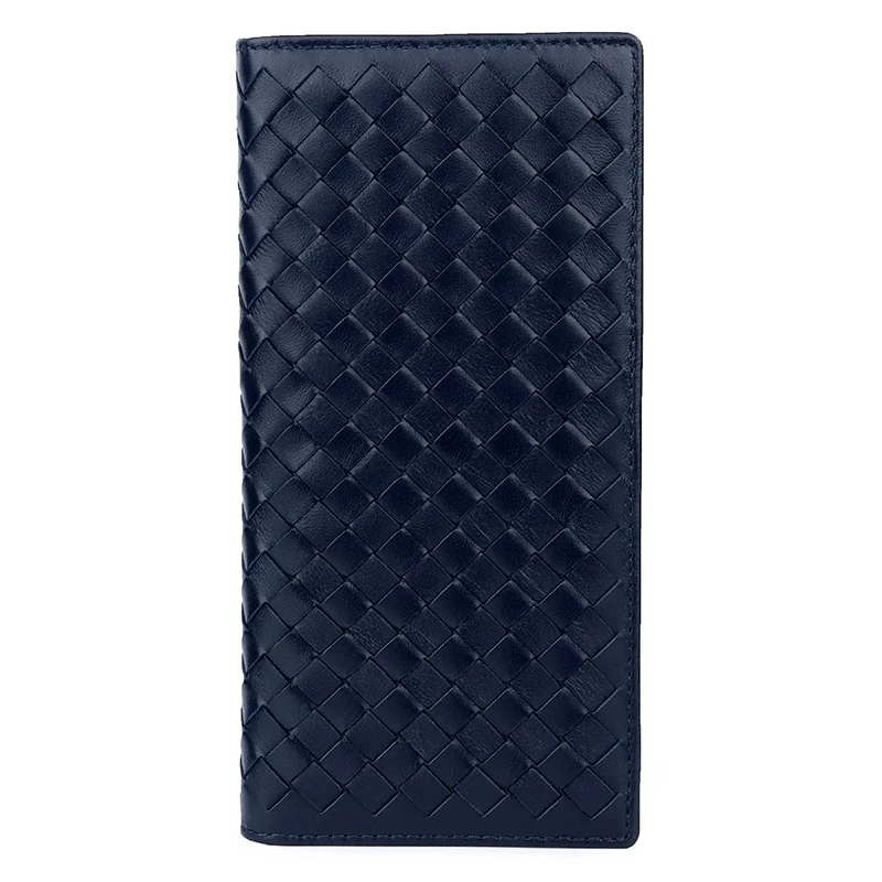 Skup Premium miękkie prawdziwej skóry owczej luksusowe Handmade Knitting mężczyźni portfele 2019 najnowszy 3 rozmiary serii bi fold Folio portmonetki