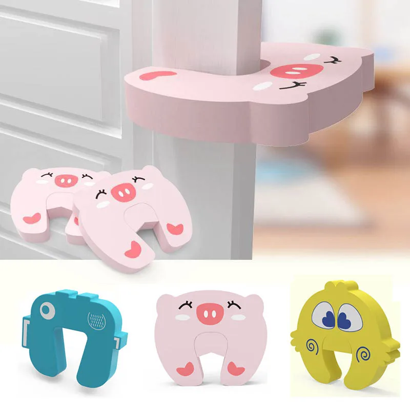 

3Pcs Cute Cartoon Animals EVA Kids Safety Baby Finger Protector Door Blocked Door Stops Stopper Portable Door Clamp