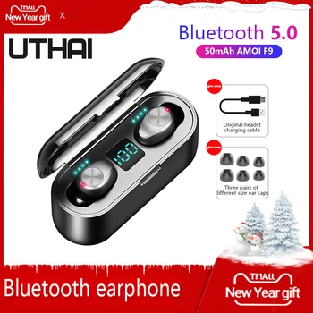 

UTHAI D12 TWS Wireless Bluetooth Headset 5.0 Stereo Headset Waterproof Hands-free Noise Reduction Game Sports Headphones