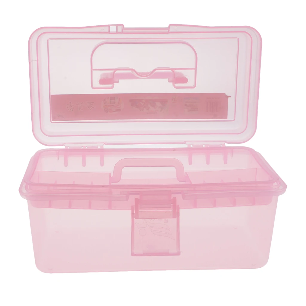 Plastic Tool Box Lockable Storage Case Art Craft Supply Organizer Container