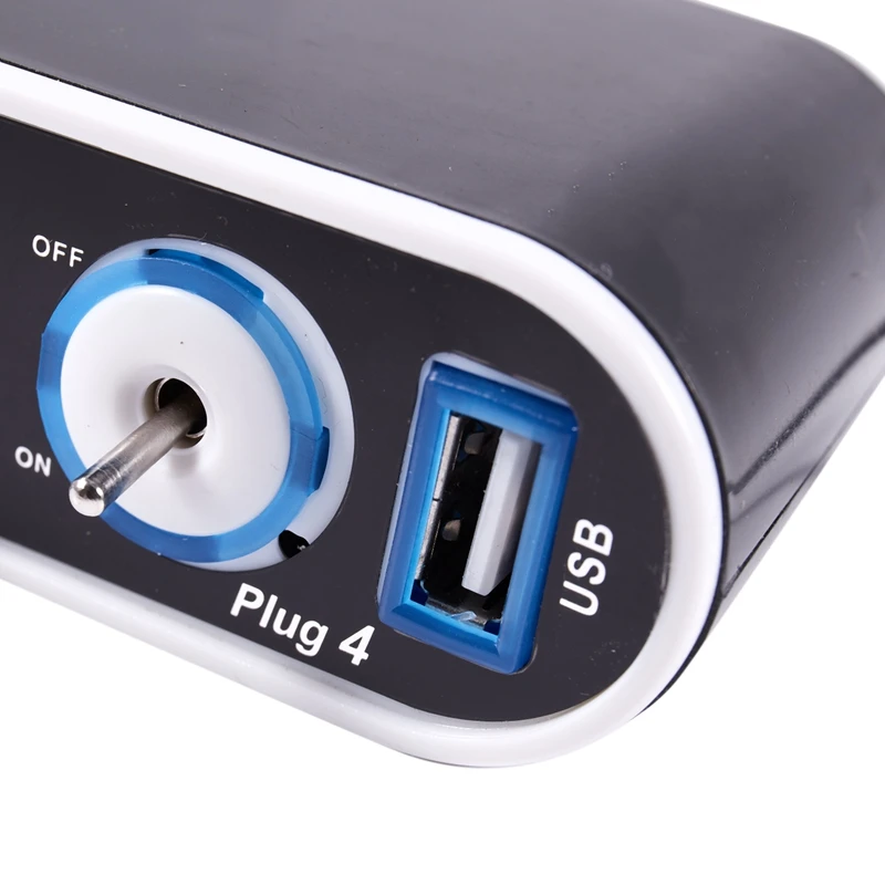 4 Way розетка для автомобильного прикуривателя Разветвитель+ USB+ светодиодный светильник управления, черный