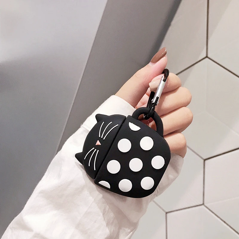 B2 Для AirPods 2 Чехол с милым мультяшным 3D забавным животным силиконовый защитный чехол для Air pods чехол Bluetooth чехол для наушников с крючком - Цвет: B2