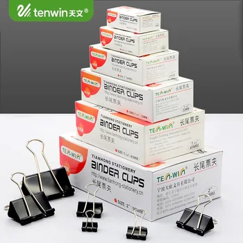 

12 pcs/lot Kawai Black 25/19/15mm Binder Clip Cute Paper Clamp Metal Memo Clip Picture Holder Stationery Office Binding Supplies