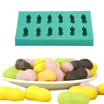 

1pc Novel Cake Biscuits Chocolate Silicone Cake Mold Baking Tool Simulated Peanut Shape Baking Cookie Chocolate Mould(Green)