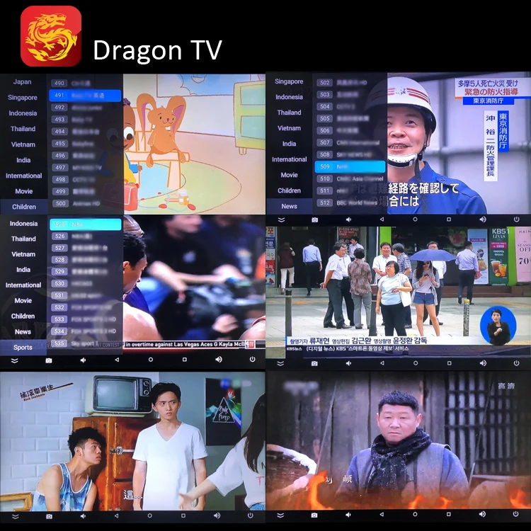 Dragon tv дилер Смарт Android tv Box и 2 года бесплатно IP tv 500+ прямые каналы 3000 VOD китайская Азия IP tv подписка tv Smart