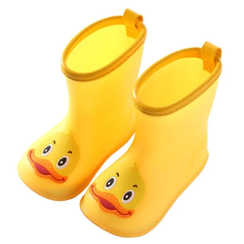 Rain Boots Kids Boy Cute Duck Waterproof Light and Handy Water Toddler Shoes for Girls Children Yellow Rain Boots for Rainy Day images - 6