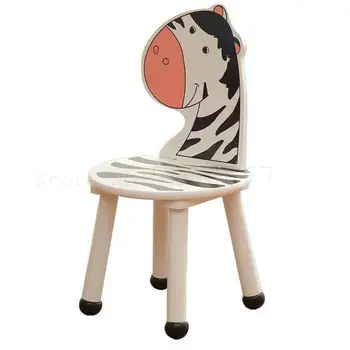 

Kindergarten Children's Chair Baby's Bench Backrest Chair Small Bench Children's Chair Cartoon Table Solid Wood For Home Dining