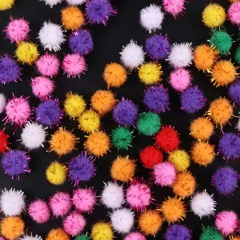 

1000Pcs 12mm Mini Fluffy Soft Pom Poms Pompoms Glitter Ball Handmade Kids Toys DIY Sewing Craft Supplies Mixed Color