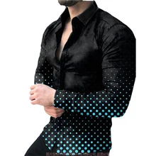 

Fashion Shirt Casual Vintage Printed Clothes Slim Long Sleeve 2021 Autumn New Mens Shirt Hawaiian Turn-Down Collar Button Tops