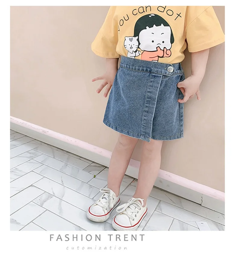 CROAL CHERIE   Kids Girls Pants Denim Jeans Shorts For Girls Shorts Skirt Toddler Trousers Fashion Kids Beach Short Pant (8)