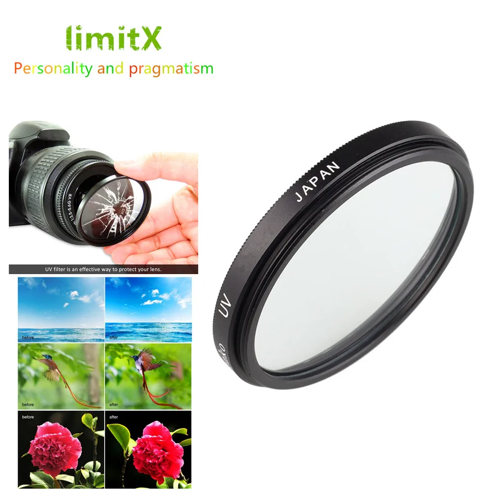 High Quality Glass Lens Protector for Camera Lenses. Kood 58mm UV Filter 