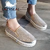 LazySeal Crystal Diamonds Women Flats Bling Woman Shoes Rhinestone Ladies Casual Shoes Round Toe Slip-on Platform Shoes ► Photo 2/6