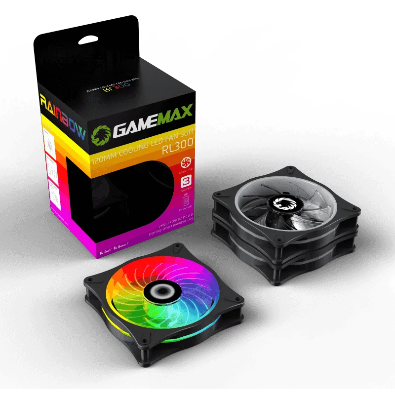 GameMax RL300 RGB PC Вентилятор 120 мм ATX Чехол радиатор регулируемый светодиодный ARGB тихий