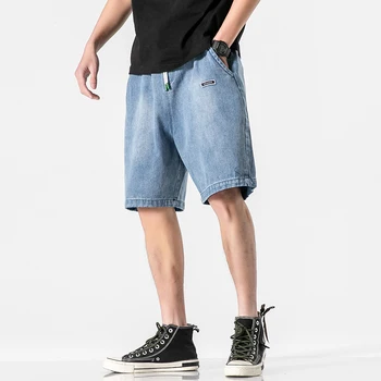 

Plus Size Summer Shorts Knee Length Mens Blue Jean Shorts Regular Short Jean Pants Man Fashion Streetwera Jean Shorts Cotton