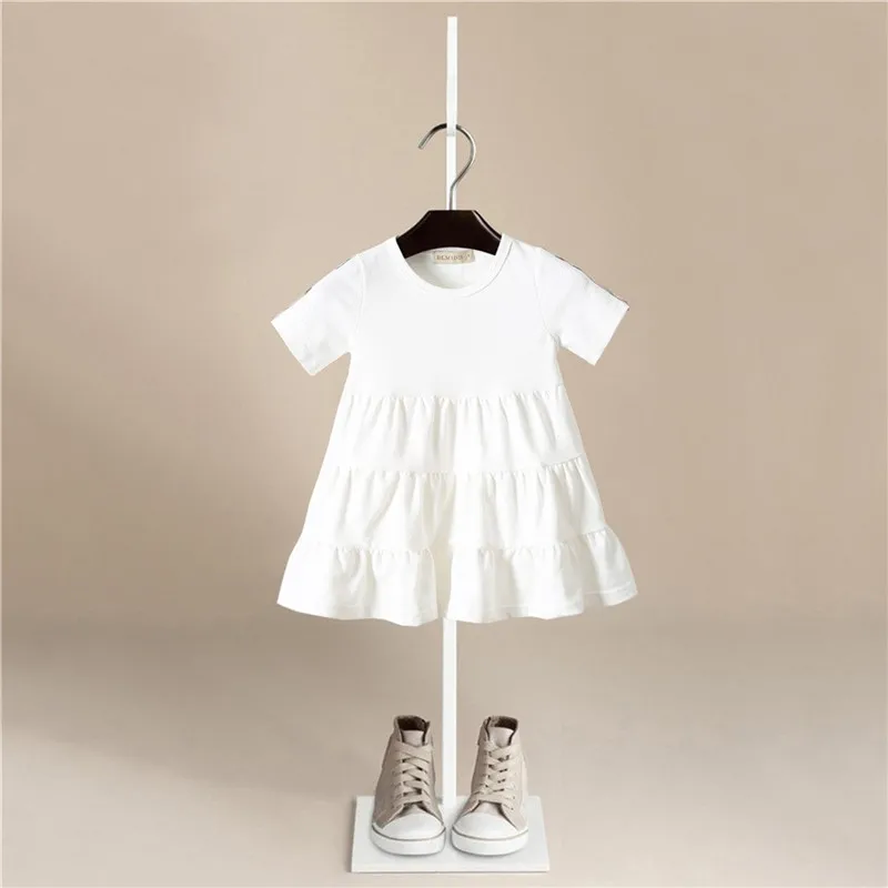 2020 Grils Dress Summer stripe lattice Print Baby Girls Dresses Party Princess Short SleeveBirthday Christmas Gift Clot | Детская одежда