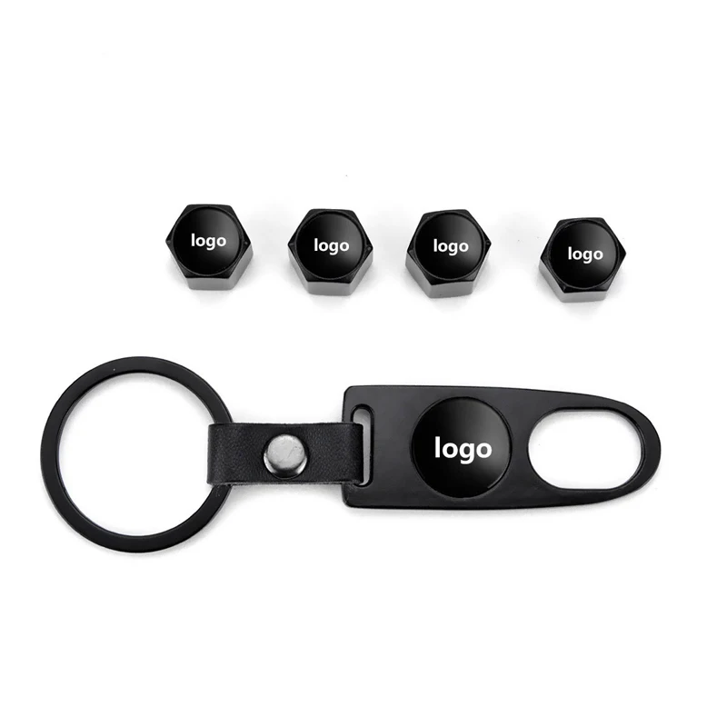 

5Pc/Lot Car Tire Valve Dust Caps Valve Black Keychain Caps Design Customization For BMW Audi VW Ford Toyota Dropshipping