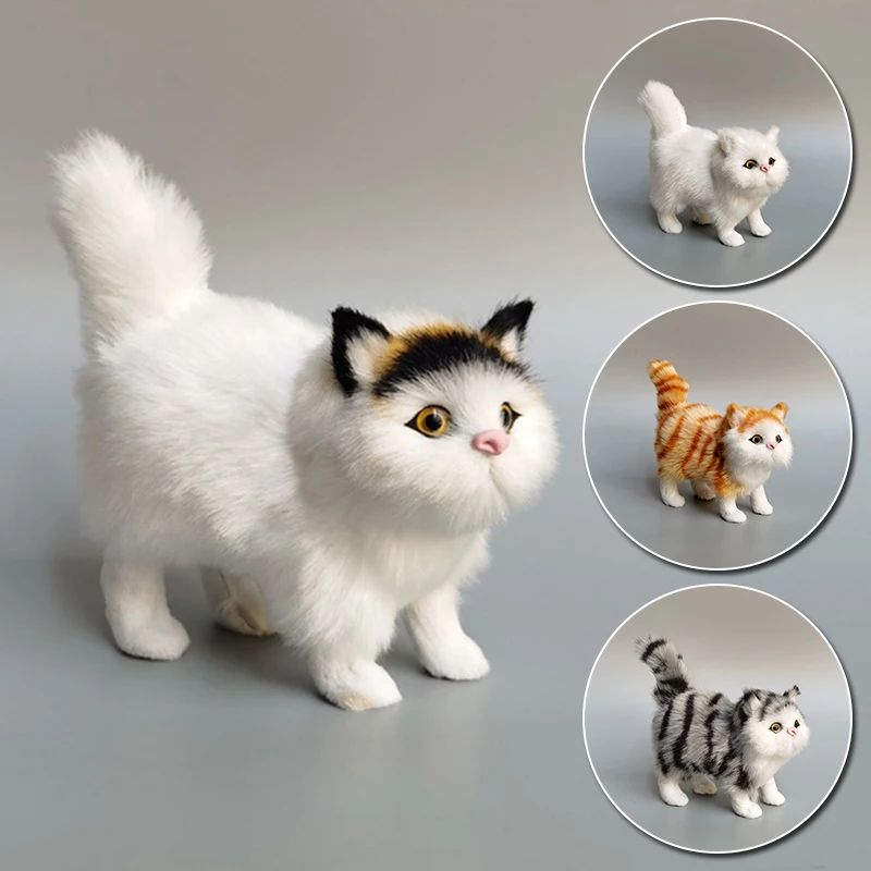 Simulation Realistic Animal Cat Cute Kitten Plush Toy Doll Model Home Car Decoration Ornaments Boys Girls Birthday Gifts | Дом и сад