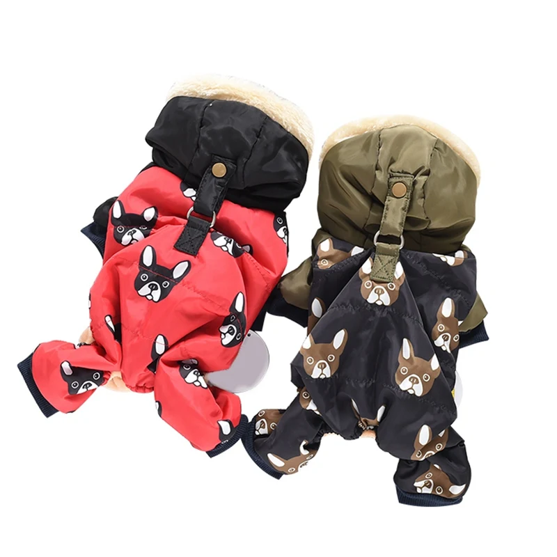 Kawaii Pet Winter Cotton Coat For Dogs Windproof Puppy Warm Thickening Costume Color Patched Accessories