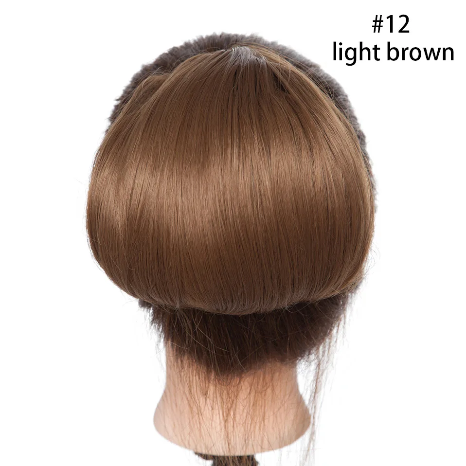light brown SNOILITE резинки для волос пучок Синтетический прямой Наращивание волос Updo пончик-шиньон шнурок шиньон зажимы в шиньон-хвост - Цвет: light brown