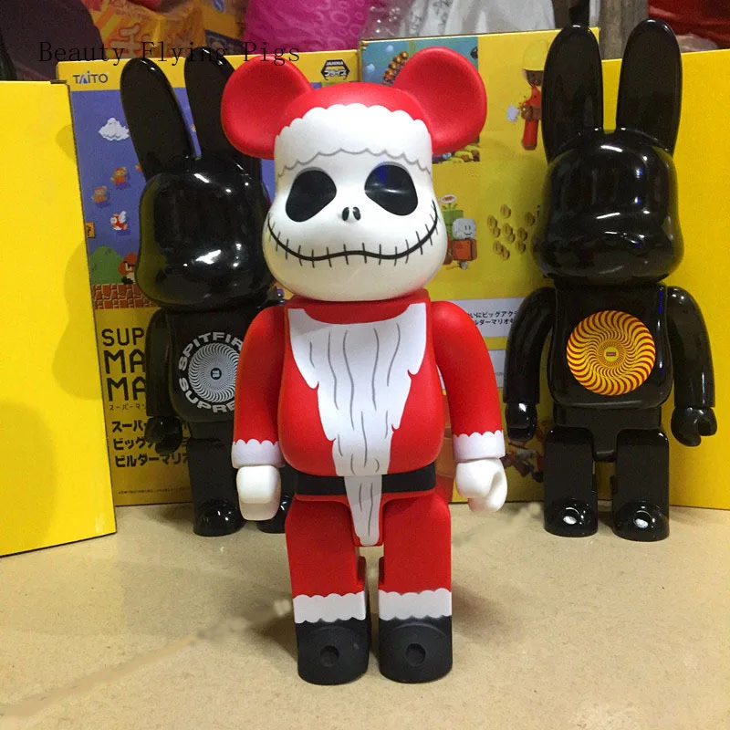 

28cm Fake toy creative violent horror bear doll art toy handmade model home model collection artwork hand to do Christmas gift