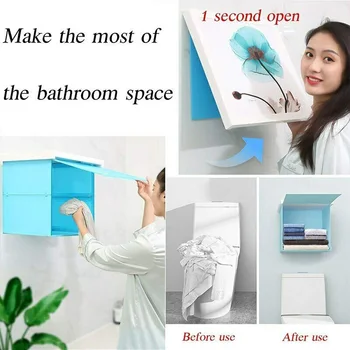 

Shower Clothes Storage Cabinet Foldable Shelf Mural Punch-free Organizer Bathroom Decor Hot Sale