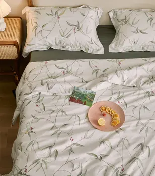 

Green bamboo bedding set teen adult,full queen king oriental fashion design double home textile bedsheet pillow case duvet cover