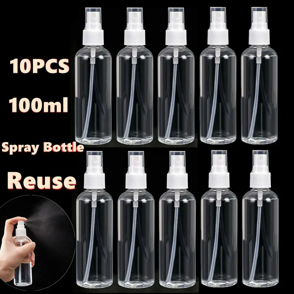 

Spray Bottle 100ml 10/5PCS Portable Empty Container Mini Transparent Reuse Travel Car Plastic Perfume Atomizer Safety Clean sale