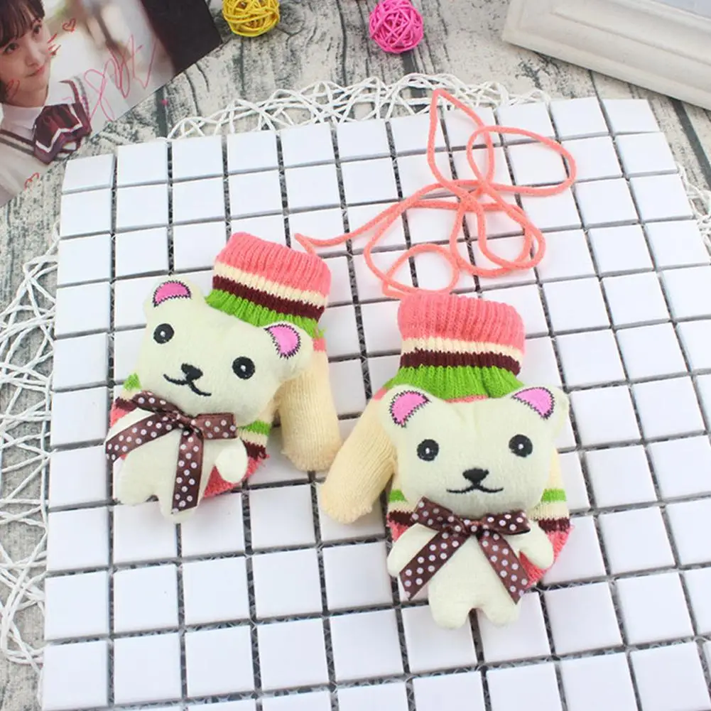 Studyset Boy gloves Girl Cute Cartoon Warm Thickening Knitted Gloves for Winter Autumn acrylic Cartoons children