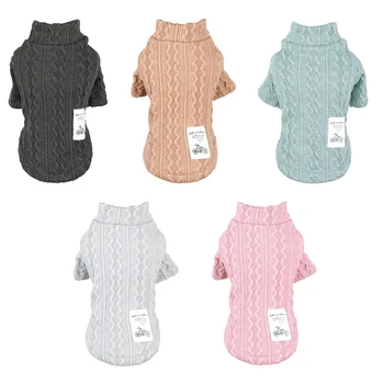 

Pet Dog Winter Keep Warm Sweater Clothes Jumper 3D Twist knitted Coat Knitwear For Small Medium Dogs Cat Turtleneck Clothing