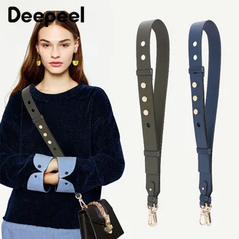 

Deepeel 1pc 3.5*98-110cm Women Genuine Leather Rivet Bag Strap Metal Buckle Accessories Bag Shoulder Strap Crossbody Belt BS122