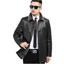 Мужская кожаная куртка зимняя куртка мужская натуральная шерсть шуба мужская натуральная овчина Роскошные теплые куртки размера плюс Chaqueta Y1682