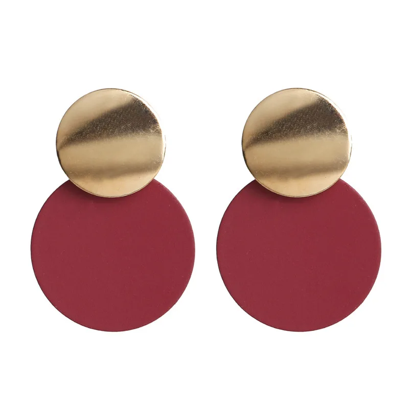 Модные красочные круглые вафельные серьги-гвоздики для женщин девочек Boho геометрический праздничные ювелирные изделия подарок Bincos 1E1117