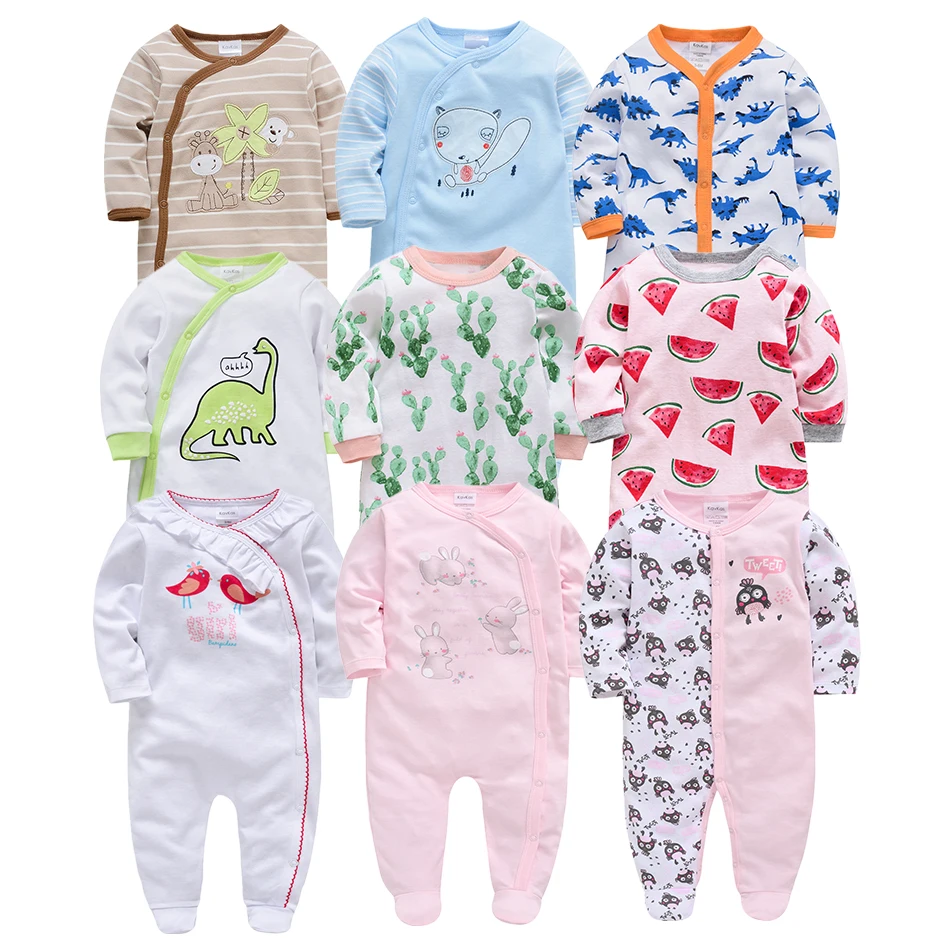 

Kavkas Newborn Baby Girls Boys Rompers Jumpsuit Cute Cartoon Infant Baby One Piece Coveralls roupas de bebe100% Cotton Infant