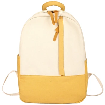 

New Sen Women'S Backpack Lady Fashion Canvas Backpack Teen College Girl Girl Bag Yellow