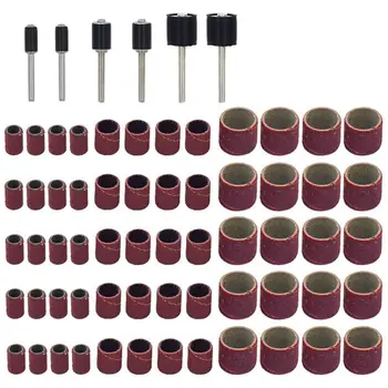 

66 Pcs Drum Sanders Set Including 60 Pcs Sanding Bands and 6 Pcs Drum Mandrels