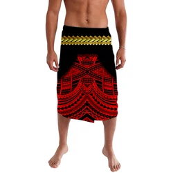 Customize Logo Loose Men Pocket Pants Skirt Samoa Island Wear ie faitaga Polyester Material Print Polynesian Tribal Clothing